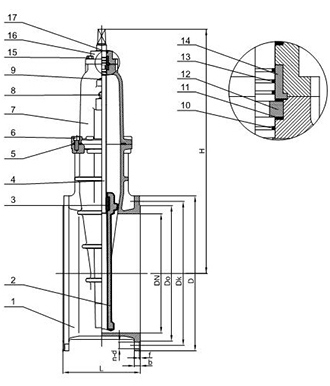 Válvula de compuerta de sellado suave (PN10/16 DN450 - DN1200)