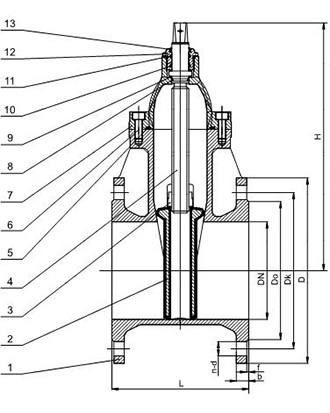 Válvula de compuerta de sellado suave (PN25 DN40 - DN300)