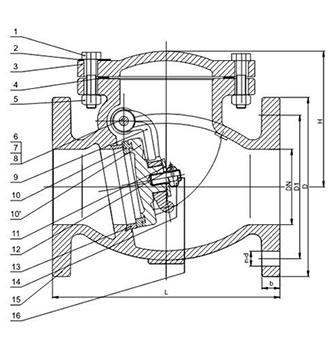 Clapet anti-retour à battant par bride (Class 125 2" - 24")