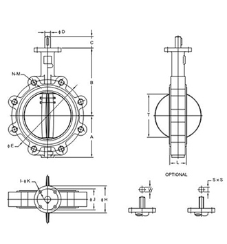 Vanne papillon type wafer