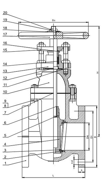 Robinet-vanne métallique de l’étanchéité - tige cachée(PN16 DN50 - DN600)