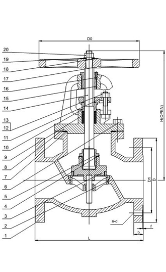 Flanged End Globe Valve (PN16 DN50 - DN300)