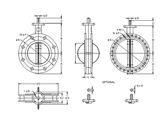 U Section Type Flanged Butterfly Valve (PN10/16, Class125/150 DN40 - DN1200)