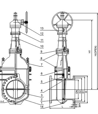 Metal Seated Gate Valve - Rising Stem (PN10/16 DN350 - DN1200)