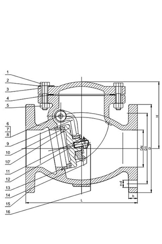 Válvula de retenção de giro por flange (Classe 125 2" - 24")