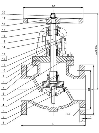 Válvula de fechamento em extremidade de flange (PN16 DN50 - DN300)