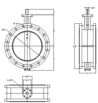 Válvula de borboleta em extremidade de flange – Tipo de linha central (PN10/16, Classe125/150 DN50 - DN1200)