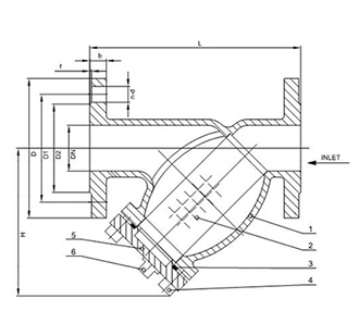 Filtro Y em extremidade de flange