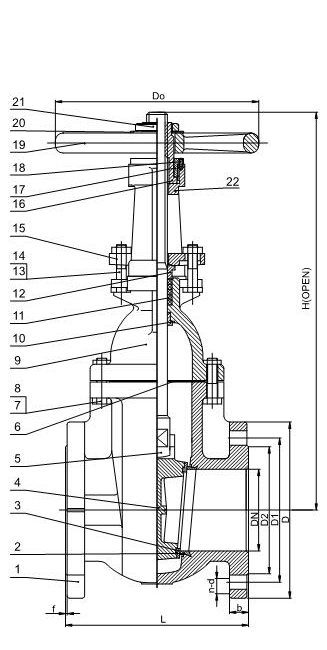 Válvula de portão de metal de vedação - Haste (Classe 125 2" - 24")