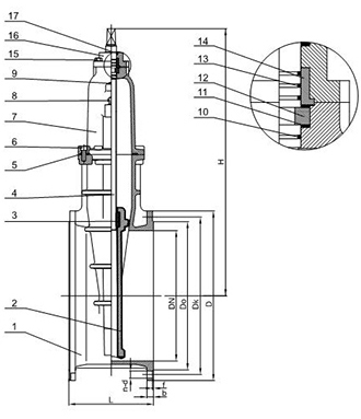 Válvula de portão de vedação macia (PN10/16 DN450 - DN1200)
