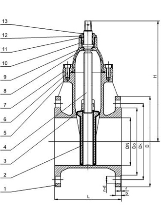 Válvula de portão de vedação macia (PN25 DN40 - DN300)
