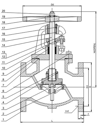 Запорный клапан фланцевого конца (PN16 DN50 - DN300)