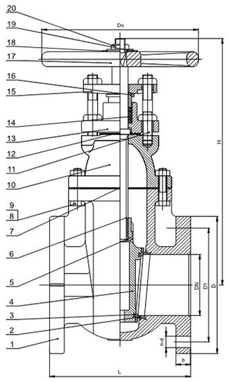 Металлическая уплотненная задвижка- невыдвижный шпиндель (PN16 DN50 - DN600)